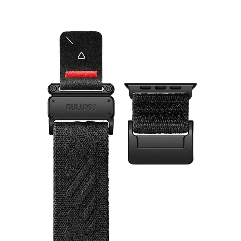 AULUMU C03 DLC 塗層鈦金屬磁吸扣，結合魔術貼鎖定功能，保證穩固佩戴。
