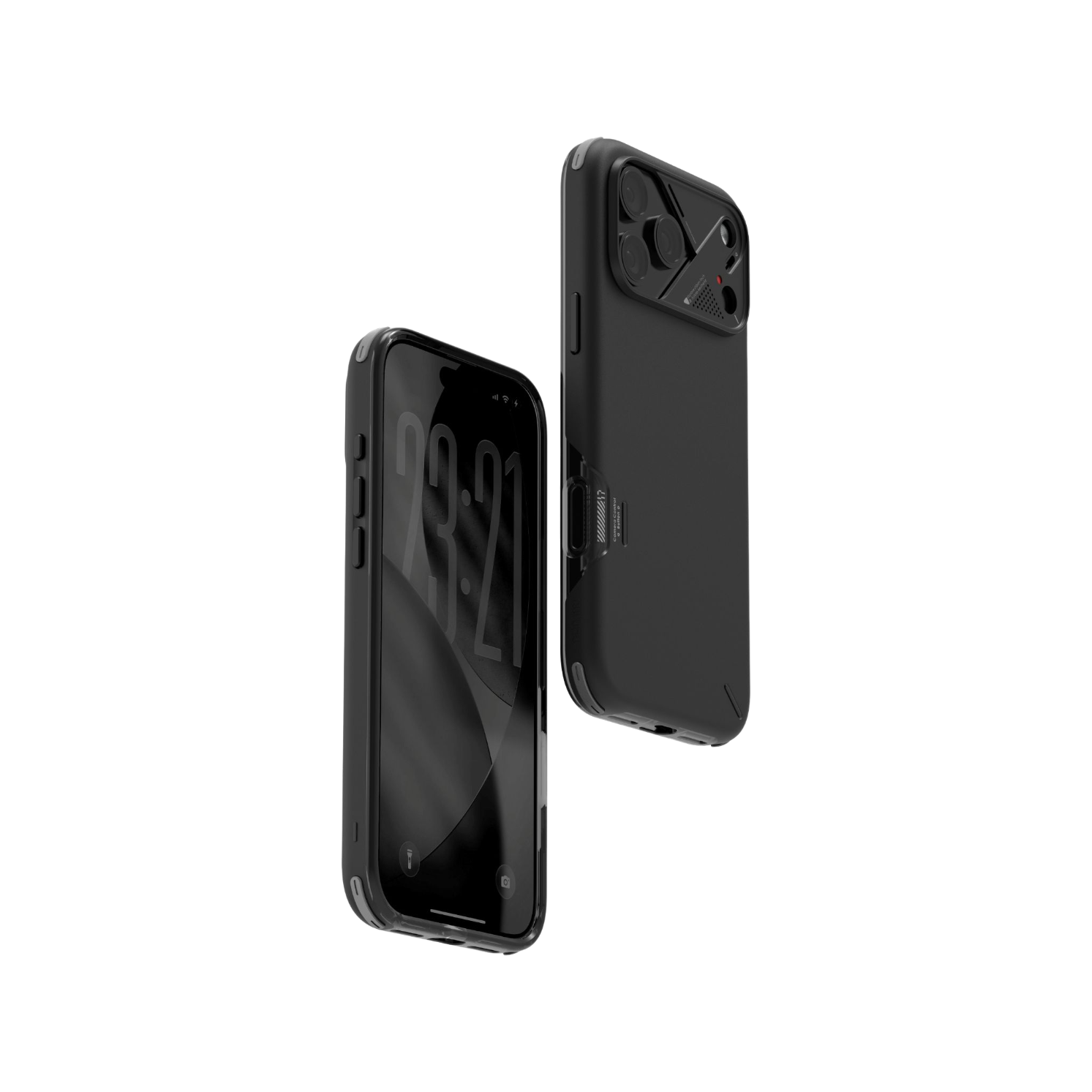 AULUMU 防震手機殼 黑色款 裝機效果，MagSafe 相容與精準開孔