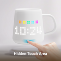 PIXELMUG P1 智能像素顯示杯 - 白色食品級陶瓷杯，隱藏觸摸區